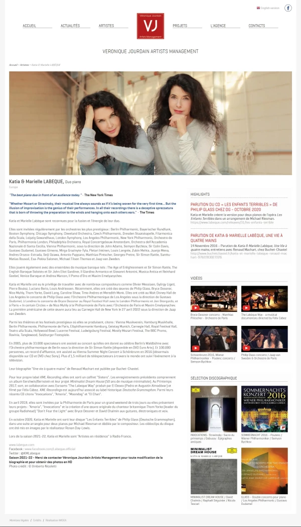  - Véronique Jourdain Artists Management